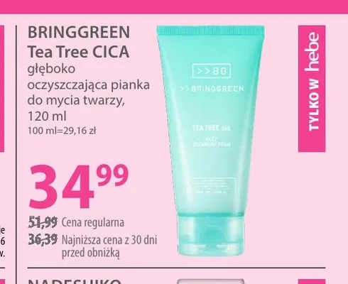 Tea Tree CICA głęboko oczyszczająca pianka do mycia twarzy Bringgreen promocja w Hebe