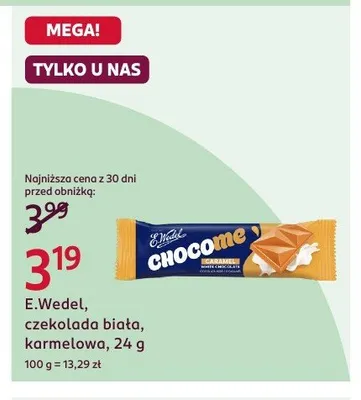 Czekolada biała karmelowa E.Wedel Chocome promocja w Rossmann