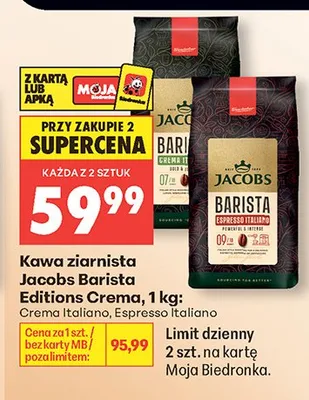Kawa ziarnista Jacobs Barista Editions Crema promocja w Biedronka