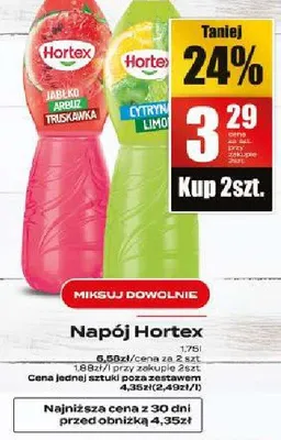 Napój Hortex Arbuz Cytryna Truskawka promocja w Supeco