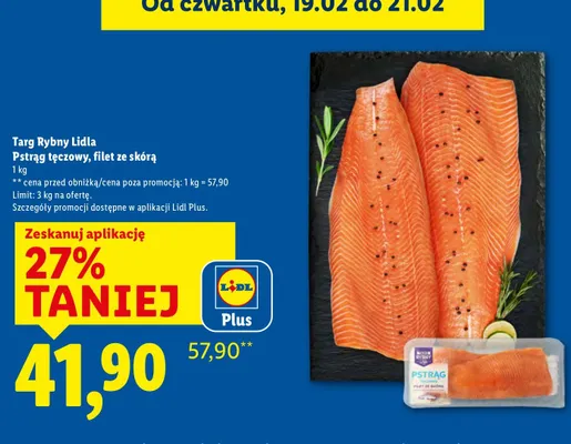 Pstrąg tęczowy, filet ze skórą promocja w Lidl