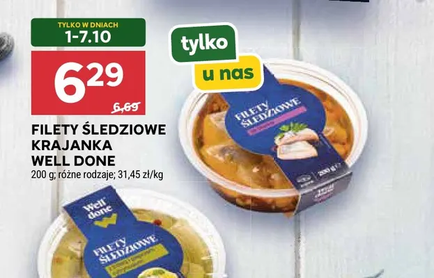 Filety śledziowe krajanka Well Done promocja w Stokrotka