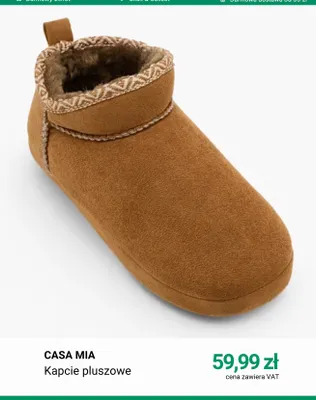 Kapcie pluszowe Casa Mia promocja w Deichmann