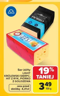 Ser żółty light Piórko z Goliszewa promocja w Carrefour Market