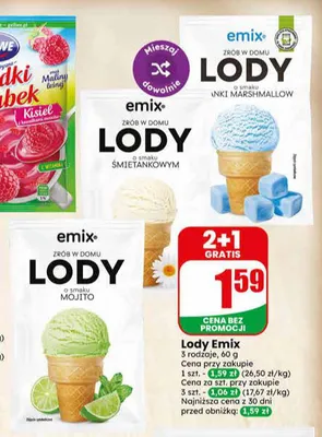 Lody w proszku o smaku mojito Emix promocja w Dino