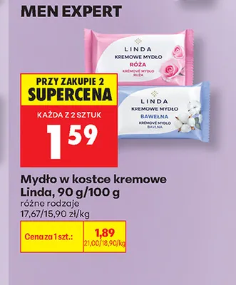Mydło w kostce kremowe Linda Róża promocja w Biedronka