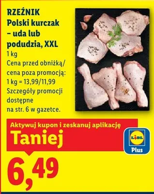 Polski kurczak uda lub podudzia XXL promocja w Lidl