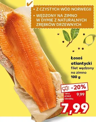 Łosoś atlantycki filet wędzony na zimno promocja w Kaufland