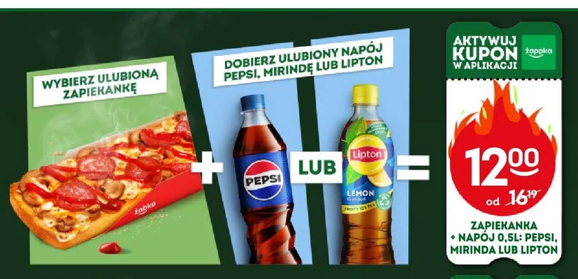 Zestaw zapiekanka + napój Pepsi 0,5 l promocja w Żabka