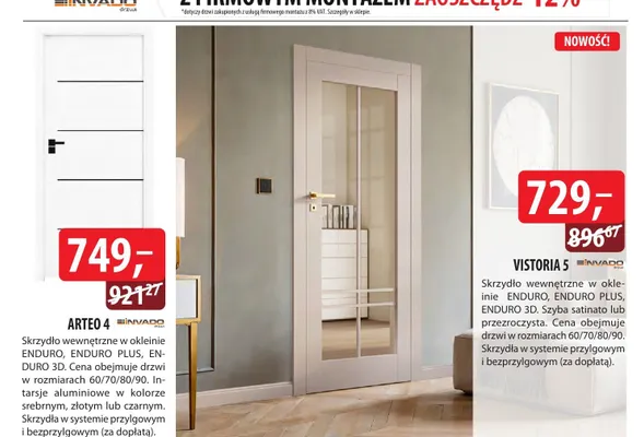 Skrzydło drzwi VISTORIA 5 INVADO promocja w Dobre Dla Domu