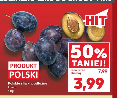 Śliwki polskie podłużne promocja w Kaufland