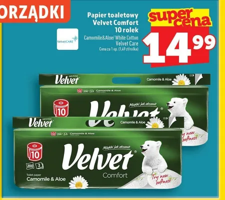 Papier toaletowy Velvet Comfort Camomile & Aloe promocja w TOPAZ