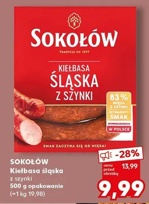 Kiełbasa Kiełbasa śląska z szynki promocja w Kaufland