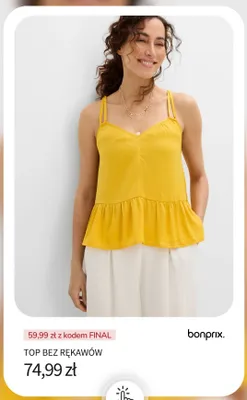 Top bez rękawów Bonprix promocja w bonprix