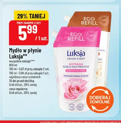Mydło w płynie Luksja promocja w POLOmarket