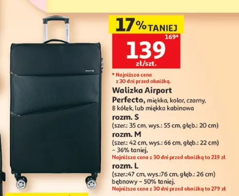 Walizka Airport Perfecto rozm. S promocja w Auchan