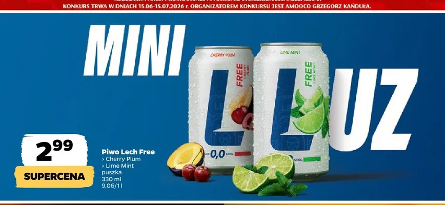 Piwo bezalkoholowe Lech Free Lime Mint promocja w Netto