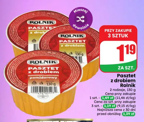 Pasztet z drobiem Rolnik promocja w Dino
