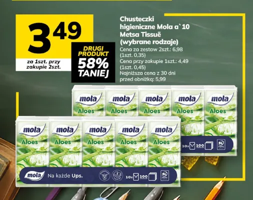 Chusteczki higieniczne Mola 10-pak promocja w Hitpol