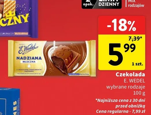 Czekolada E. WEDEL Nadziana Mleczna promocja w Intermarche