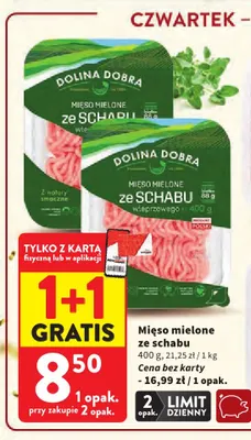 Mięso mielone ze schabu Dolina Dobra promocja w Intermarche