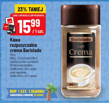 Kawa rozpuszczalna crema Baristado promocja w POLOmarket