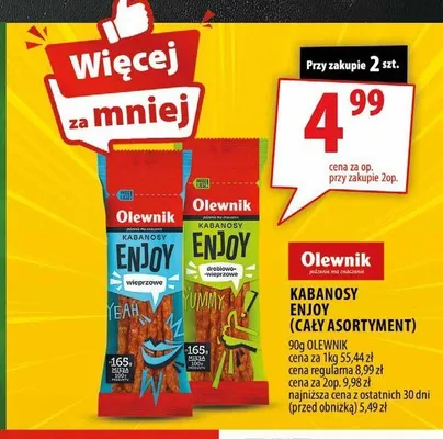 Kabanosy Enjoy Olewnik promocja w Arhelan
