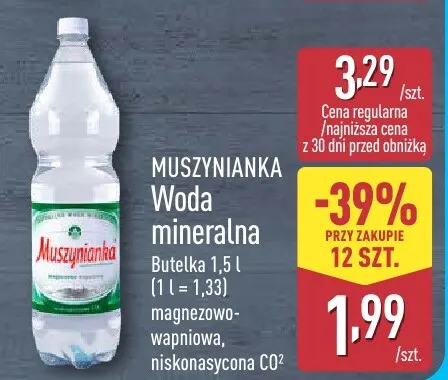 Woda mineralna gazowana Muszynianka promocja w Aldi