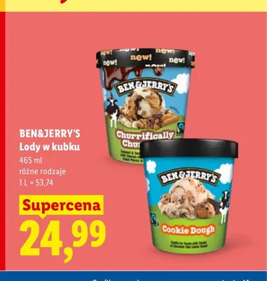 Lody w kubku Churrificially Churned Ben & Jerry's promocja w Lidl