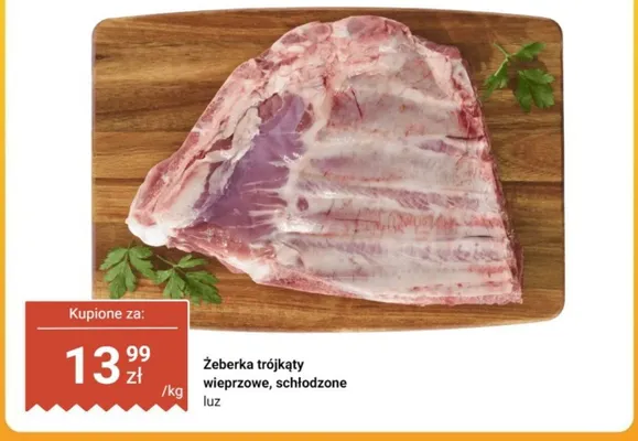 Żeberka trójkąty wieprzowe, schłodzone luz promocja w Dino