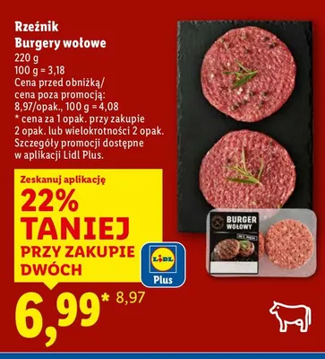 Burgery wołowe promocja w Lidl