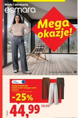 Spodnie damskie z bawełną Esmara promocja w Lidl