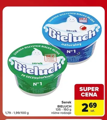 Serek Bieluch naturalny promocja w Carrefour Market