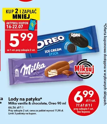 Lody na patyku Oreo promocja w LEWIATAN