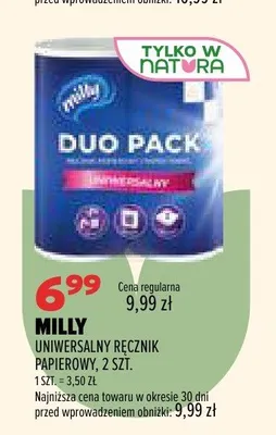 Uniwersalny ręcznik papierowy Milly 2-pak promocja w Drogerie Natura