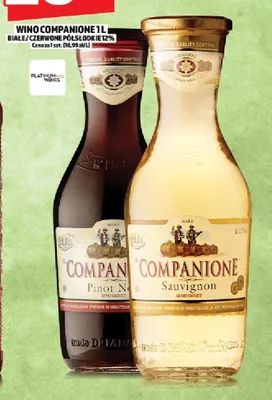 Wino Companione białe/czerwone półsłodkie 10.5% promocja w TOPAZ