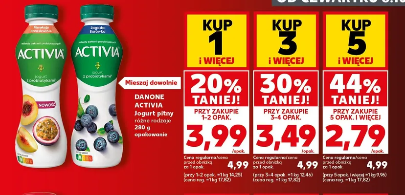 Jogurt pitny Danone Activia jagoda borówka promocja w Kaufland