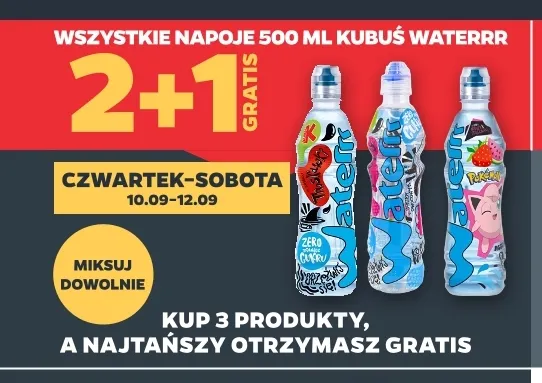 Napoje Kubuś Waterrr promocja w Netto