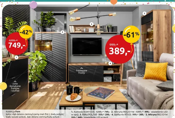 Szafka rtv RTV2S promocja w Black Red White