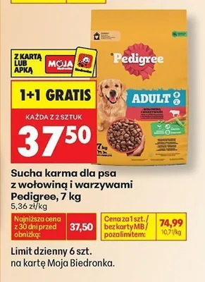 Sucha karma dla psa z wołowiną i warzywami Pedigree promocja w Biedronka