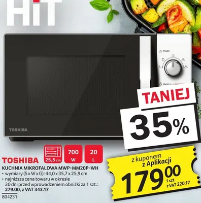 Kuchenka mikrofalowa MWP-MM20P-WH Toshiba promocja w Selgros