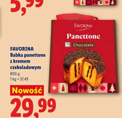 Babka panettone z kremem czekoladowym Favorina promocja w Lidl