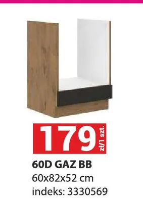 Szafka kuchenna Vigo Grafit 60D GAZ BB promocja w Merkury Market