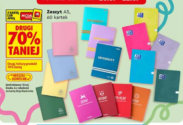 Zeszyt A5 60 kartek promocja w Biedronka