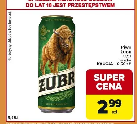 Piwo puszka promocja w Carrefour Express