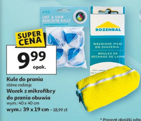 Worek z mikrofibry do prania obuwia wym.: 40 x 40 cm promocja w Auchan