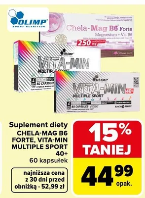 Suplement diety Chela-Mag B6 Forte, Vita-Min Multiple Sport promocja w Carrefour