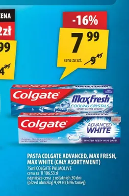 Pasta do zębów Colgate Max White promocja w Arhelan
