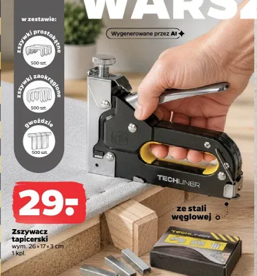 Zszywacz tapicerski TECHLINER promocja w Netto