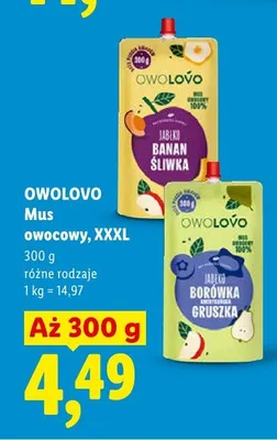 Mus owocowy XXXL Owolovo promocja w Lidl
